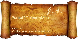 Jankó András névjegykártya