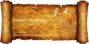 Jankó András névjegykártya